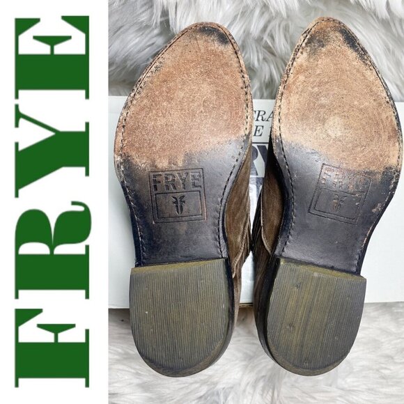 FRYE Billy Urban Cowboy Shootie Leather Slip On Charcoal Brown Gray, Size 6.5 - Picture 7 of 15